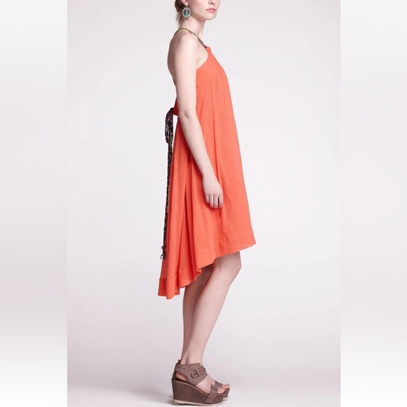 Anthropologie Vanessa Virginia Coral Cotton Gauze Maxi Dress. - Picture 2 of 12